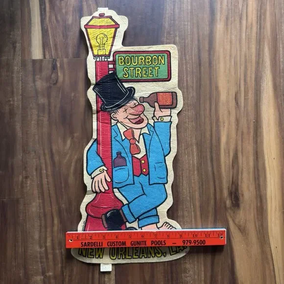 Vintage 1970s Colorful New Orleans Bourbon Street Felt Pennant 22 X 9.5 Souvenir - Picture 8 of 8